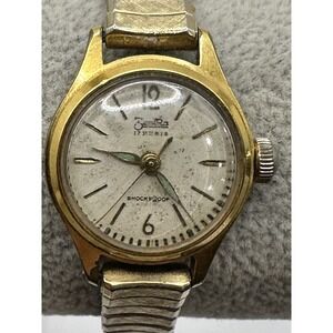 Zentra Womens Gold Plated Watch Manual Wind 22MM 6" Shockproof‎ Y